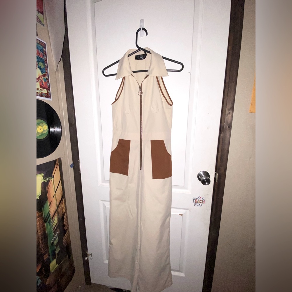 Cider size small, straight, leg jumpsuit.